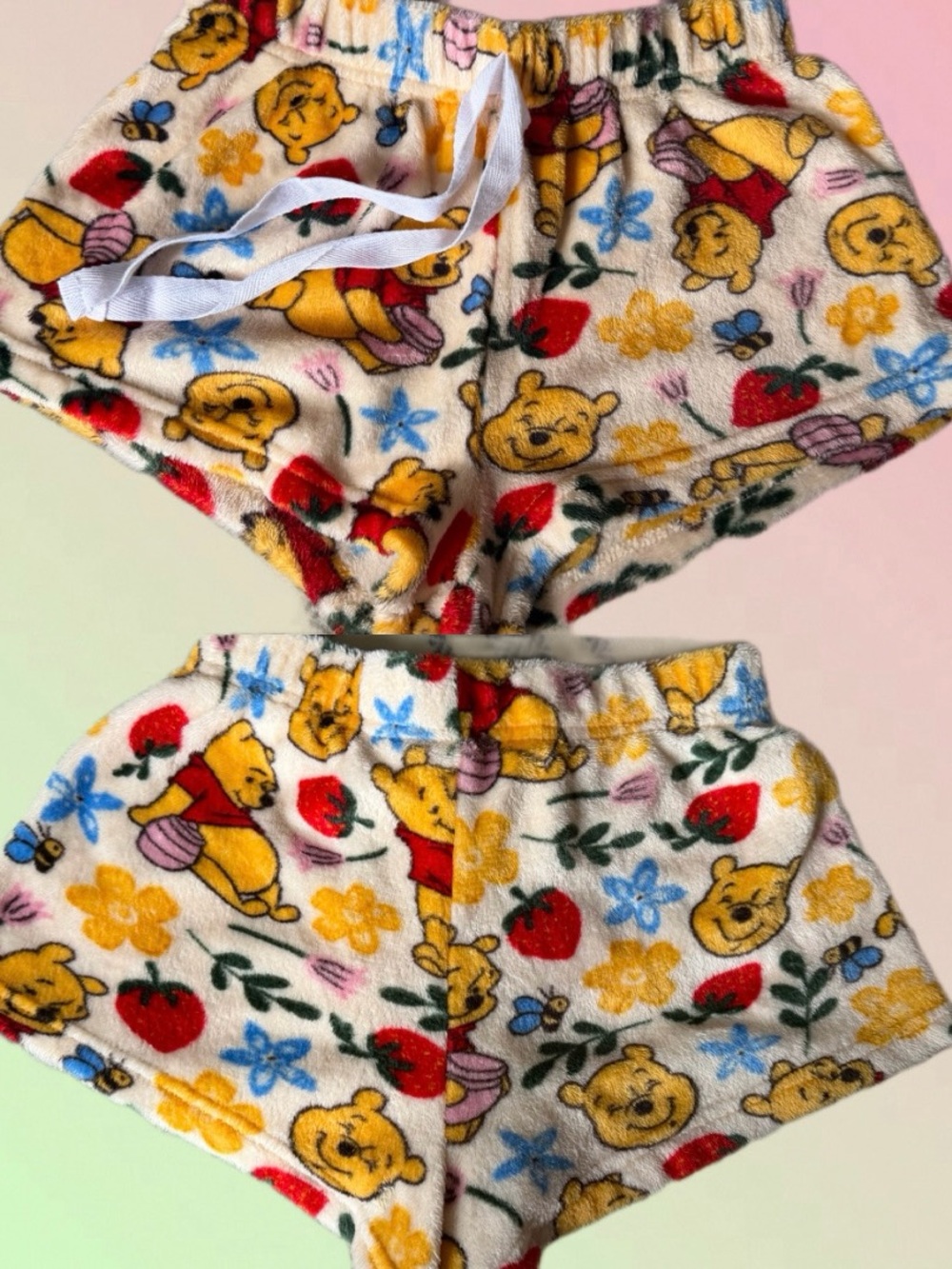 Plush Winnie the Pooh Floral Print Lounge Shorts - Cream Women’s Winnie the Pooh